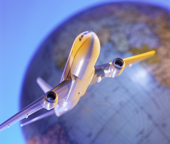 airplane and globe