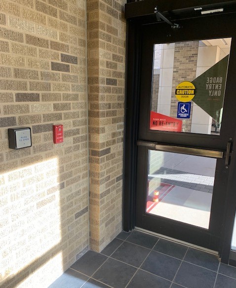 Picture of ADA button added to Abilene SON Building.