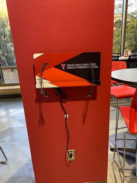 Picture of one of the charging stations on the Lubbock campus in the Synergistic Center.